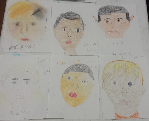 On Thursday we learned how to draw the human form.  We drew portraits of our friends!