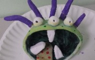 We made pinch pot monsters out of clay.  We painted them the following day.