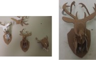 We made trophy deer out of cardboard.
